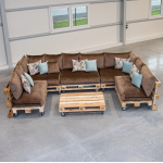 Paletové sedenie Golden Garden GG94/1 - Podsedáky a Vankúše "FIT IN" 120cm x 80cm x 15cm - penový granulát - capuccino
